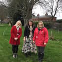 Mayor of Gosport, Cllr Kathy Jones, is joined at the tree plant by headteacher, Emma Howlett (right) and school governor, Cllr Julie Westerby.
