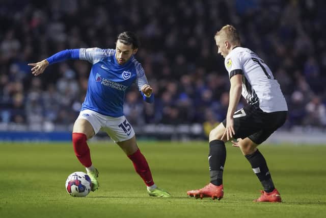 Owen Dale was Pompey's man of the match in the goalless draw with Derby. Picture: Jason Brown/ProSportsImages