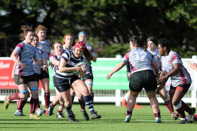 Havant Ladies in action during their recent home win over Streatham-Croydon. Picture: Chris Moorhouse