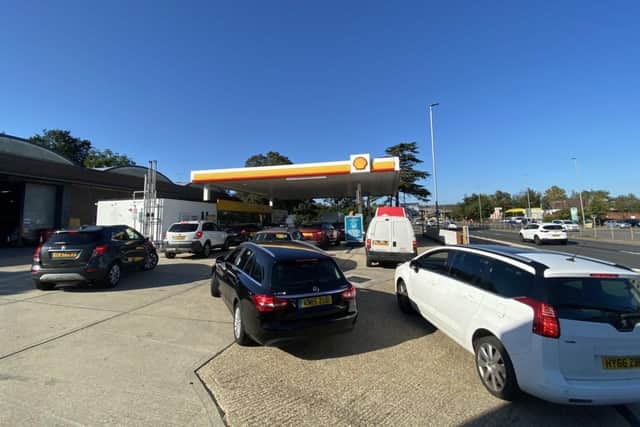 Long queues at the Shell garage in Hilsea
Picture: Tom Cotterill