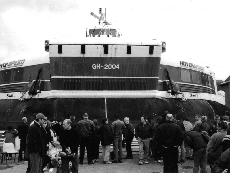 Hovercraft Swift hovers at the hovercraft show. Undated