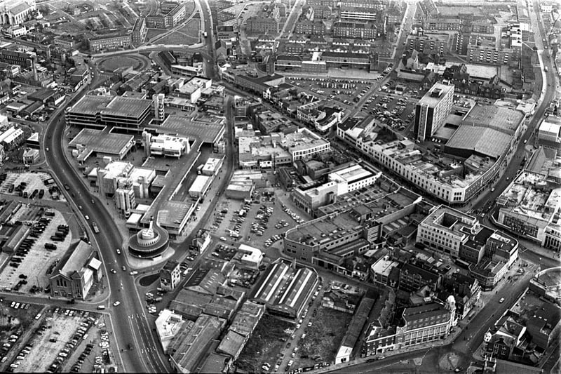 Aerial photo of Portsmouth showing the Tricorn in 1969. The News 692287-1