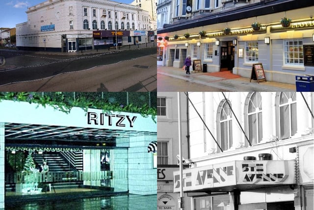 A collage of four of the venues you voted among Portsmouth's 15 best ever nightclubs. Top row, from left, Time and Envy and SPECs. Bottom row, from left, Ritzy and 5th Avenue.