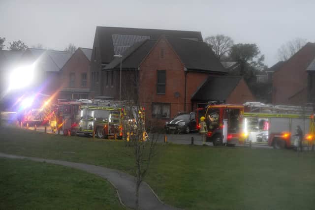 Fire engines in Reed Close, Swanmore, in the early hours of this morning.