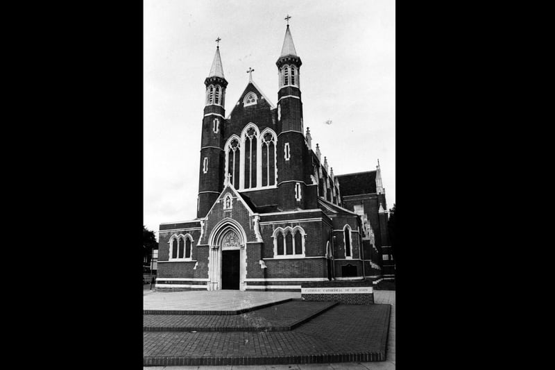 One of the best views in Portsmouth of the cathedral, Edinburgh Road, 1989. The News PP5701
