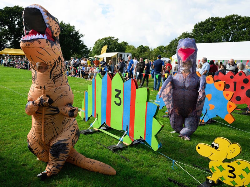 The popular annual event run by the Denmead Scouts sees teams competing in racing wooden dinosaurs by pulling them on ropes.