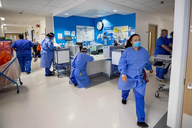 File photo dated 20/10/20 of hospital staff on a Covid-19 ward. Photo: PA Wire/PA Images