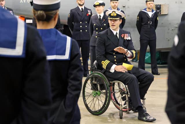 Three-time Olympic Gold medallist Cdr Pete Reed was the guest at a recent Air Engineering Pass Out at HMS Sultan