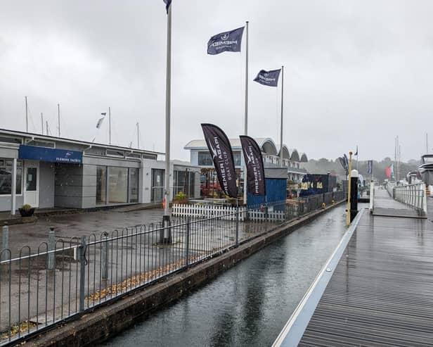 Rising water levels at Swanwick Marina, where drivers have been warned to move to higher ground.