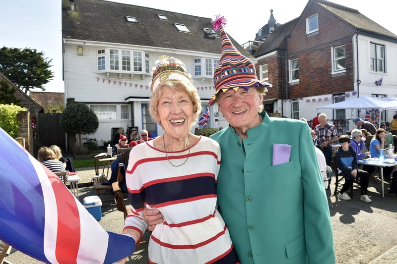 Cecily Hughes, chair of Langstone Village Association with John Boulton who also helped organise the street party (070523-3686)