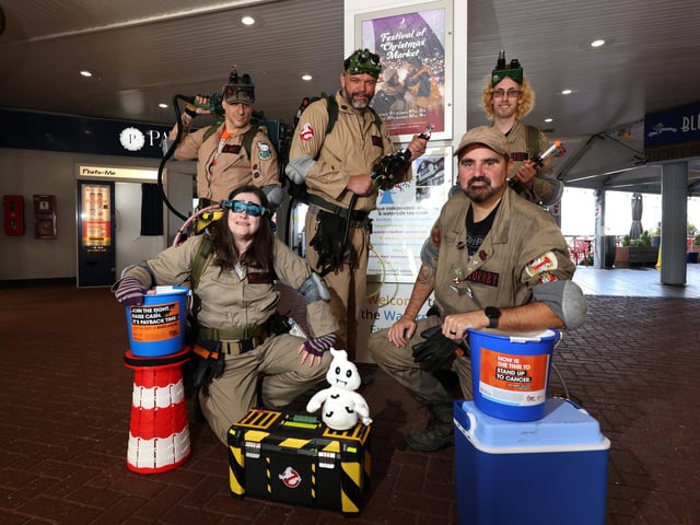 Ghostbusters in Port Solent, Portsmouth, raising money for Cancer Research.
Saturday 28th October 2023.
Picture: Sam Stephenson.