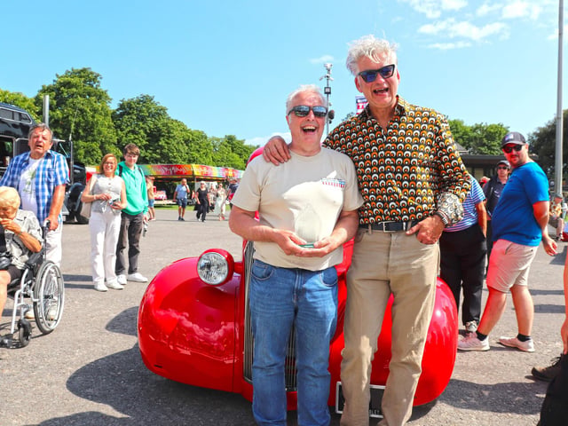 Andy Saunders Award winner Mark with custom Chevrolet