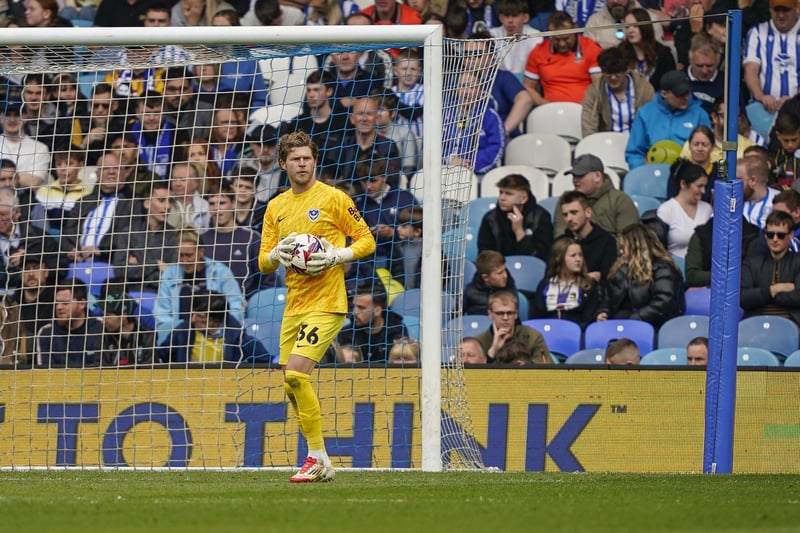 Handed his Fratton Park debut for the Blues as Mousinho continues to assess whether to offer the keeper a new contract. One terrific first-half flying save to deny Coyle - and another at the death - but a couple of shaky moments.