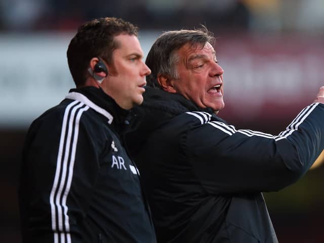 Andy Rolls, left, on the touchline with former West Ham boss Sam Allardyce.  Picture: Bryn Lennon/Getty Images