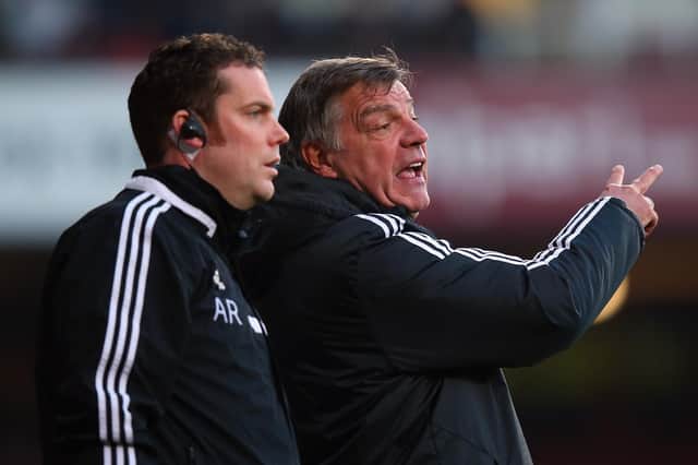 Andy Rolls, left, on the touchline with former West Ham boss Sam Allardyce. Picture: Bryn Lennon/Getty Images