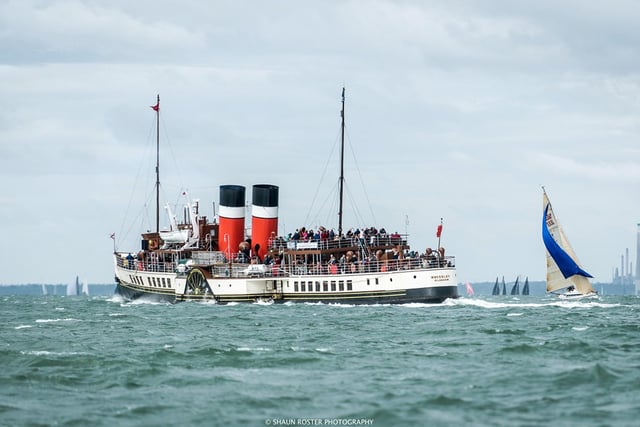 P S Waverley on passage in the Solent with passengers enjoying a day trip. Picture: Shaun Roster Photographywww.shaunroster.comInstagram: @shaunrosterTwitter: @ShaunRoster