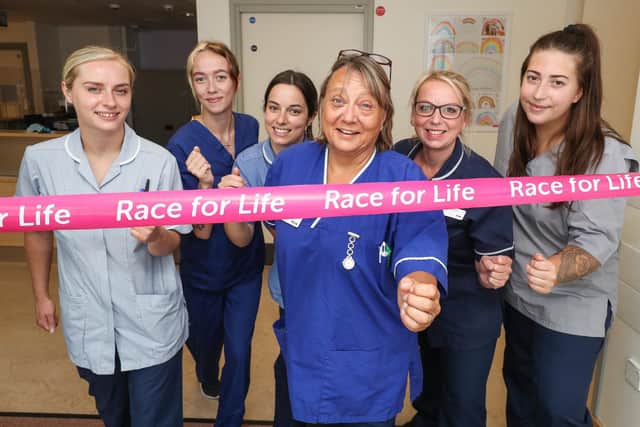 Fran Chester and her team from the Combined Haemotology and Oncology Centre (CHOC) at QA. Picture: Stuart Martin