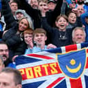 Pompey fans during the last home game of the season, Portsmouth v Wigan Athletic, at Fratton Park, Portsmouth
Picture: Chris  Moorhouse (200424-184)