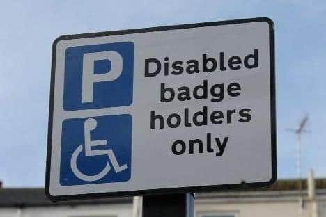 A blue badge parking spot.