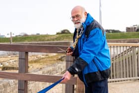 Portsmouth Lord Mayor Cllr Hugh Mason opens the timber bridge at Long Curtain Moat