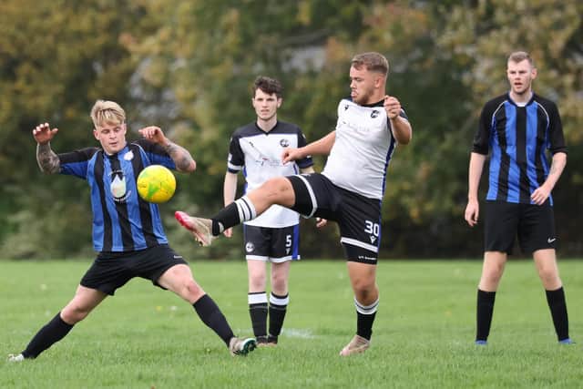 Padnell Rovers (blue/black) defeated Fleur De Lys 3-2 in a Portsmouth & District FA Sunday Trophy tie. Picture by Kevin Shipp