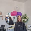 10-year-old Cacey Gawn at The Hair Lounge, in Cosham, after chopping off her hair and raising over £700 for the Little Princess Trust.