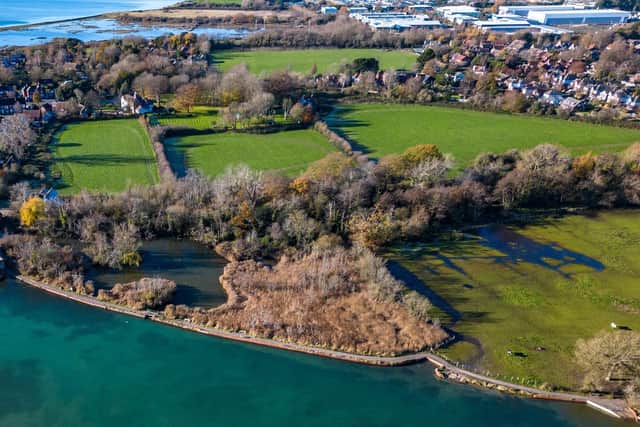 An aerial view of the mill pond. Picture: Contributed