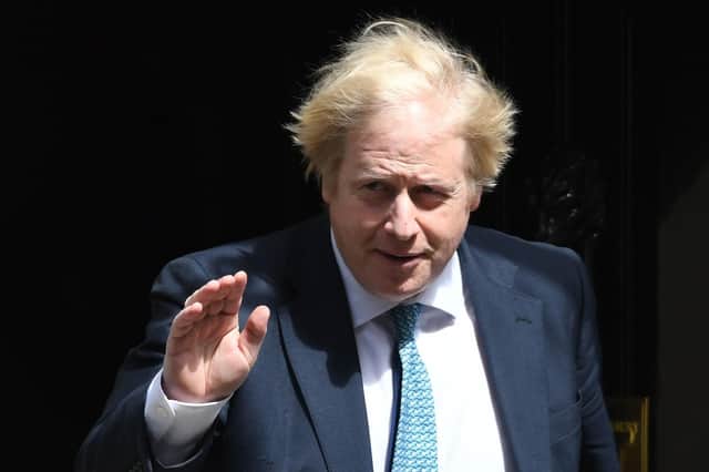 Prime Minister Boris Johnson leaves 10 Downing Street, London, for PMQs in the House of Commons, on the first day of the easing of coronavirus restrictions to bring the country out of lockdown.Pic: Stefan Rousseau/PA Wire