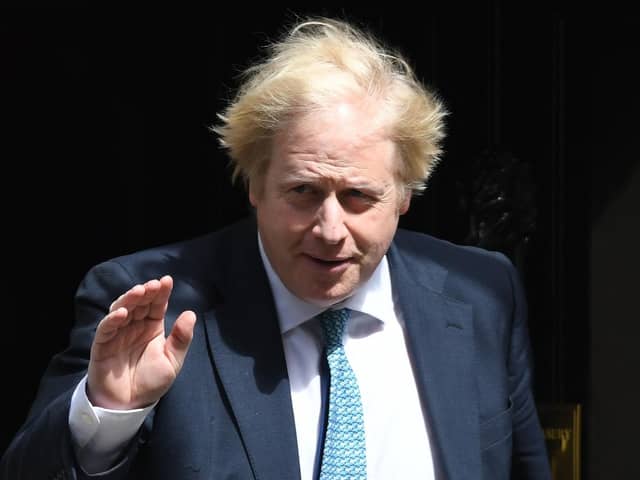 Prime Minister Boris Johnson leaves 10 Downing Street, London, for PMQs in the House of Commons, on the first day of the easing of coronavirus restrictions to bring the country out of lockdown.Pic: Stefan Rousseau/PA Wire