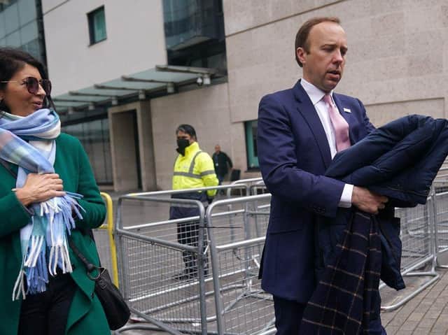 Health Secretary Matt Hancock with adviser Gina Coladangelo. Picture: Yui Mok/PA Wire