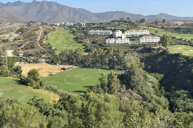 Pompey training in the glorious surroundings of the La Cala Resort in Mijas.