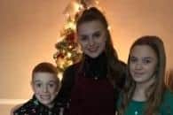 Rosie Hayes, 17, with sister Ruby, 13, and brother Logan, 11.