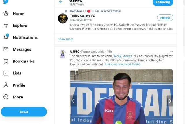 US Portsmouth 'reveal' they have signed Zak Sharp as well for the 2021/22 season