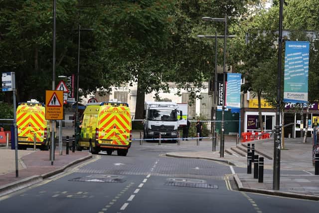 A heavy police presence was maintained throughout. Picture: Sam Stephenson.