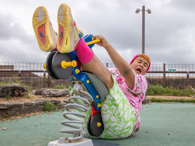 Pictured -  Stanley Pearl (Patrick) having a bit of a mishap on his day outPhotos by Alex Shute