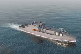 An artist's impression of the new support ship. Picture: Royal Navy