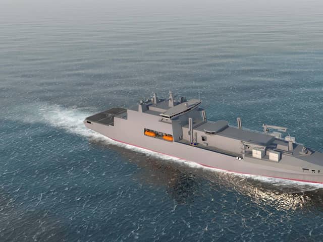 An artist's impression of the new support ship. Picture: Royal Navy