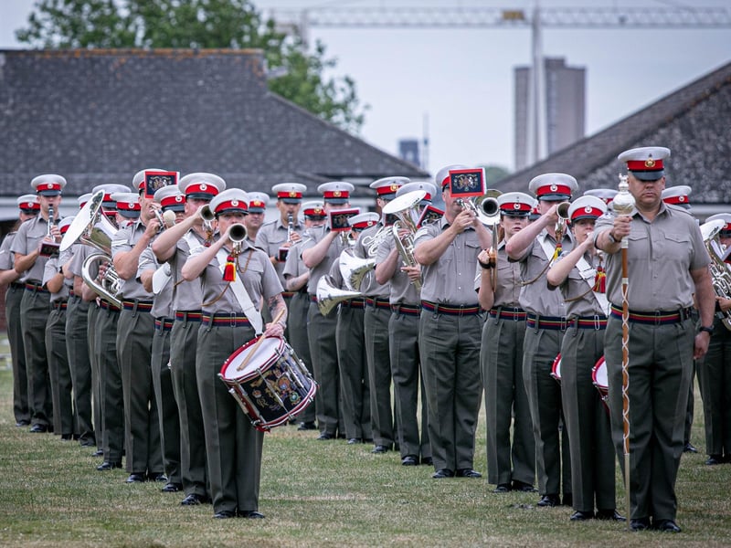 Royal Marines Band Service Beating Retreat Rehearsals on Whale Island, Portsmouth on Wednesday 3rd July 2024Picture: Habibur Rahman
