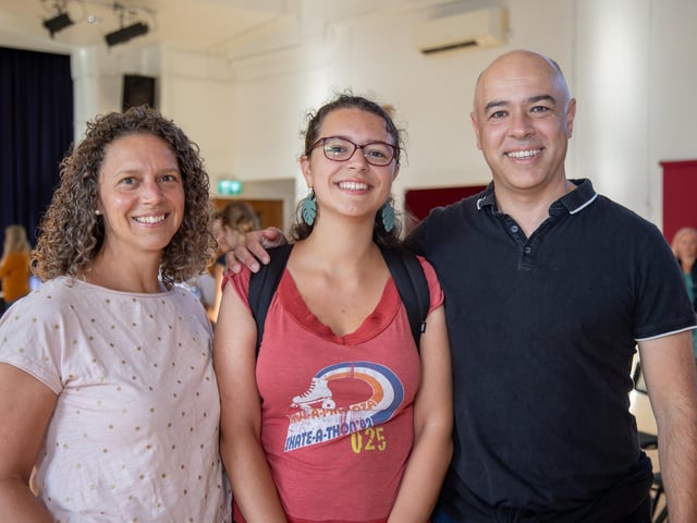 Students found out their A Level results this morning at Portsmouth High School as they prepare for their next steps in education.
Pictured - Eve, 18 with her Mum and Dad, heading to Leeds University to study Adult Nursing.
Photos by Alex Shute