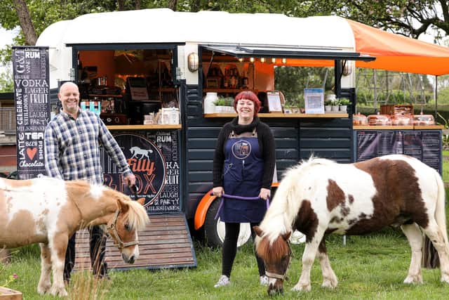 Angie Othen has converted her horse box into a cafe during the pandemic, Catherington. She is pictured with her husband, Paul
Picture: Chris Moorhouse (jpns 220521-36)