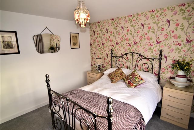 One of the bedrooms in the home