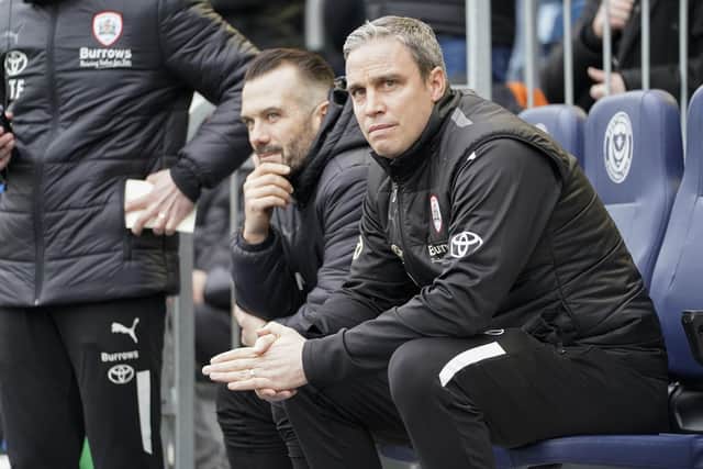 Barnsley boss Michael Duff on his visit to Fratton Park last month