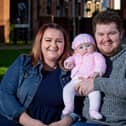 Elsie Grace Spiers with her mother, Hannah Featherstone and her father, Joshua Spiers 
Picture: Habibur Rahman