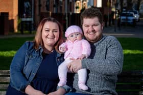 Elsie Grace Spiers with her mother, Hannah Featherstone and her father, Joshua Spiers 
Picture: Habibur Rahman