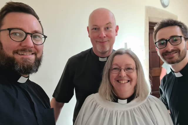 Lee-on-Solent clergy (l to r): the Revs Mike Moritz, Paul Chamberlain, Erica Wilkie and Will Alvarez