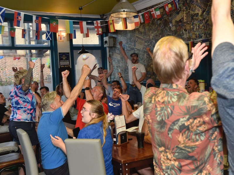 Fans at the The Shepherd's Crook Pub and Kitchen in Milton watching the match
