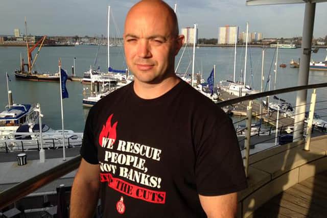 Mark Chapman, chairman of Hampshire's Fire Brigades Union.