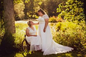 Paige and Bobbi Clarke tie the knot at The Tournerbury Woods Estate, Hayling Island. Picture by Carla Mortimer Wedding Photography.