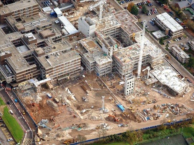 Aerial view of the work at QA hospital in 2006. Photograph by Roger D Smith ABIPP, Gosport