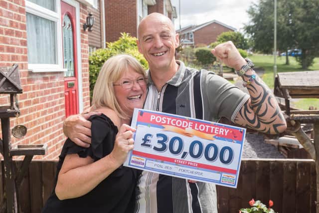 Lee and Karen Brogan, of Lancaster Close, Portchester, were among three households to win £30,000 in the People's Postcode Lottery. They were announced as the winners on July 23.
